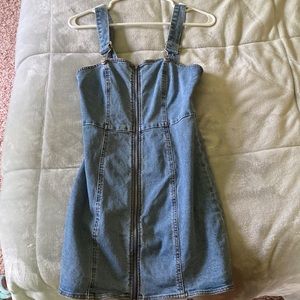 Blue denim mini dress